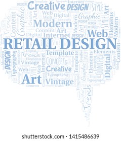 Retail Design word cloud. Wordcloud made with text only.