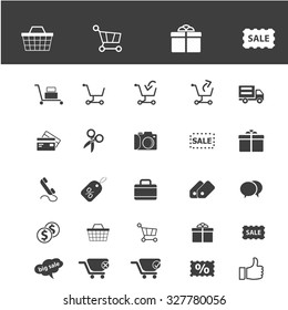 Einzelhandel, E-Commerce-Symbole