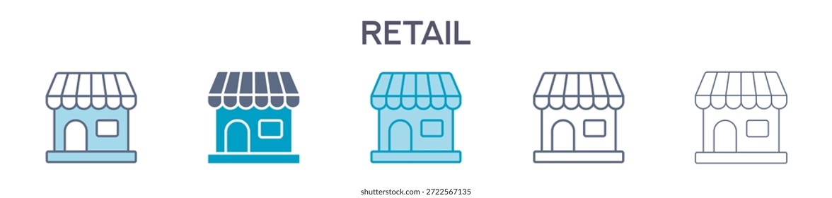 Elemento De Venta Al Por Menor Para Diseño Gráfico - Estilos Múltiples. Ilustración vectorial De Dos Colores Y Negro. Los Diseños Múltiples De Los Iconos Se Pueden Utilizar Para El Móvil, Ui, Web