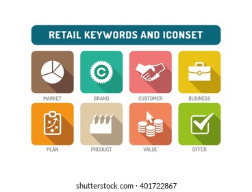 Retail Flat Icon Set