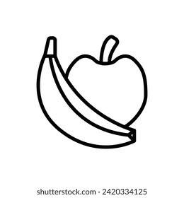 Ilustración de vectores de iconos de contorno de frutas de venta minorista