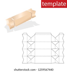 Retail Gift Box. Stamp for Сandy box template. Vector graphics