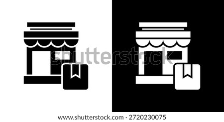 Retail icon black and white filled.