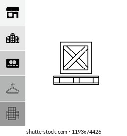 Retail icon. collection of 6 retail filled and outline icons such as building   isolated  sign symbol, shop, credit card. editable retail icons for web and mobile.
