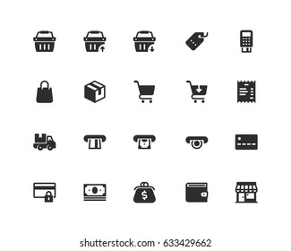 Retail icon set, glyph