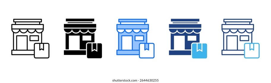 Conjunto de iconos comerciales colección de estilos múltiples