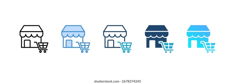 Conjunto de iconos comerciales colección de estilos múltiples