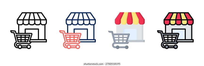 Conjunto de iconos comerciales colección de estilos múltiples