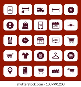 retail icon set with sale shopping cart, hanger and sale location vector illustration