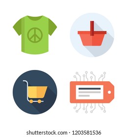 retail icon set. vector set about upermarket, tag, carts and shirt icons set.