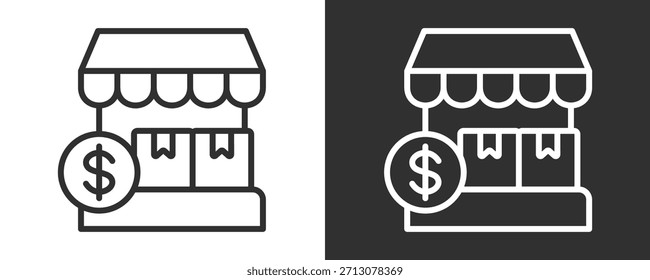 Conjunto De Iconos De Comercio Minorista Colección De Vector Aislada En Blanco Y Negro