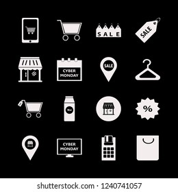 retail icon. retail vector icons set sale shopping cart, shopping bag, sale location and pos terminal