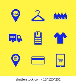 retail icon. retail vector icons set store location, t shirt, mobile shopping and pos terminal