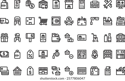 Retail icons High-Quality Vector Icons Collection with Editable Stroke. Ideal for Professional and Creative Projects.