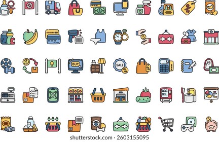 Retail icons High-Quality Vector Icons Collection with Editable Stroke. Ideal for Professional and Creative Projects.