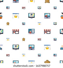 retail icons pattern seamless. Included editable flat online business, eCommerce marketing, leather, ecommerce solutions, Small business icons. retail icons for web and mobile.