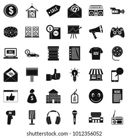 Retail icons set. Simple set of 36 retail vector icons for web isolated on white background