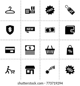 Retail icons. vector collection filled retail icons. includes symbols such as money, money security, sale tag, wallet, bank card. use for web, mobile and ui design.