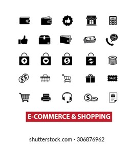 retail, internet business, shop, store, commerce, sales, basket, cart, paying, consumer, supermarket icons, signs, vector