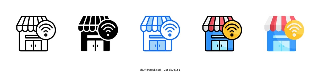 Conjunto de iconos de Iot de venta minorista Colección de estilos múltiples