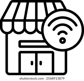 Retail Iot Vector Lineal Icon On White Background.