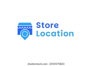 Retail logo design template. Store and location pin icon concept vector symbol illustration