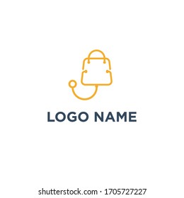 retail logo with stethoscope designs concept  