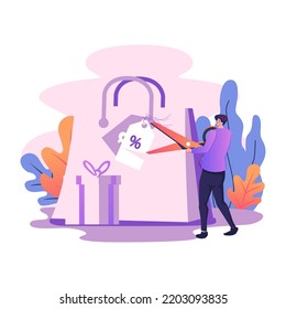 Retail markdown flat style illustration design