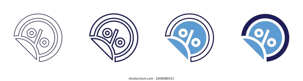 Retail media ads icon in 4 different styles. Thin Line, Line, Bold Line, Duotone. Duotone style. Editable stroke.