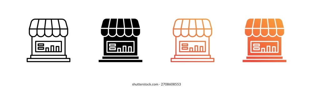 Symbolsatz für Einzelhandel mit mehreren Stilen