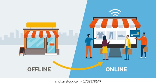 Retail offline to online: convert your shop to a successful e-commerce online, attact new customers and grow your business