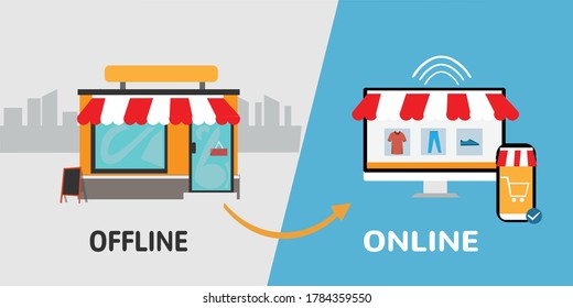 Retail Offline To Online: Convert Your Shop To A Successful E-commerce Online Accessible On Computer And Smartphone During Covid 19 Pandemic