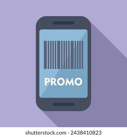 Retail online promo icon flat vector. Package social retail. Elegant card