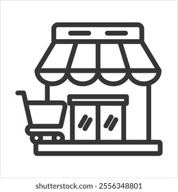Retail Outline Icon Vector Illustration