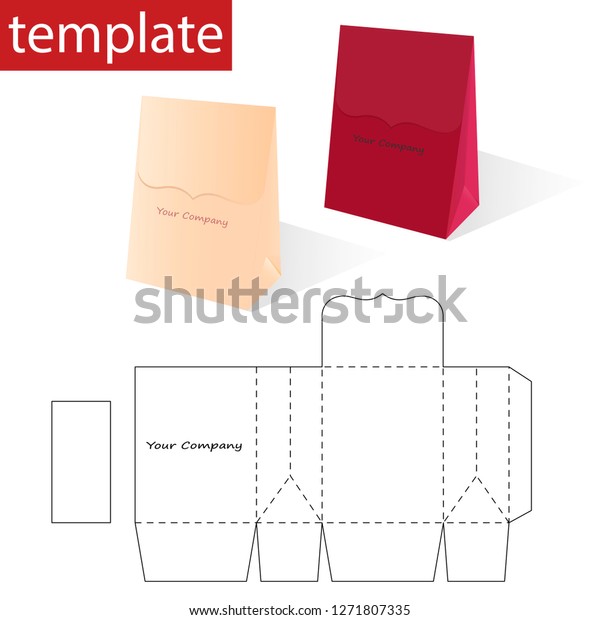 Vector de stock (libre de regalías) sobre Retail Paper Bag Blueprint