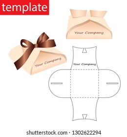 Retail paper box Bonbonniere  with die cut template.