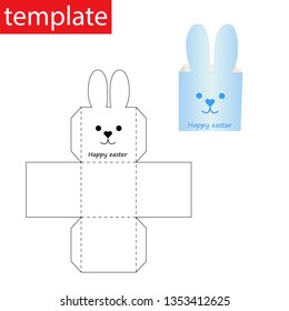 Retail paper box Bonbonniere. Easter bunny.