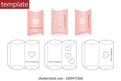 Retail Paper Box with Die Cut Template.