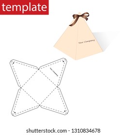 Retail paper box with die cut template.