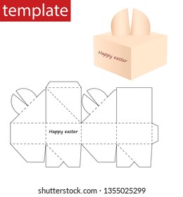 Retail paper box with die cut template.