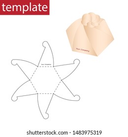 Retail paper box with die cut template.
