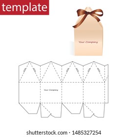 Retail paper box with die cut template.