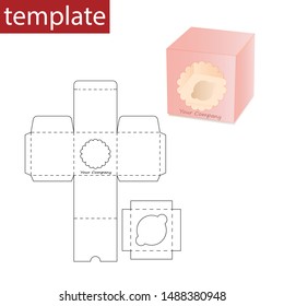 Retail paper box with die cut template.