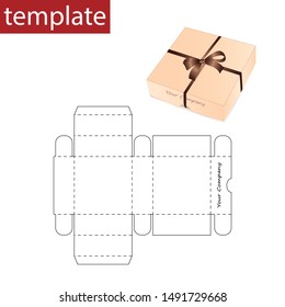 Retail paper box with die cut template.