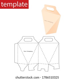 Retail paper box with die cut template.