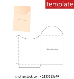 Sobre de papel para venta al por menor. Plantilla para fines comerciales. Caja de papel