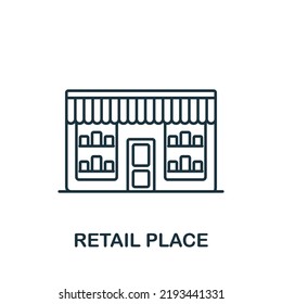 Retail Place Icon. Line Simple Line Retail Icon For Templates, Web Design And Infographics