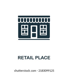 Retail Place Icon. Monochrome Simple Line Retail Icon For Templates, Web Design And Infographics