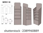 Retail Point of Sale Floor Display Packaging Design template