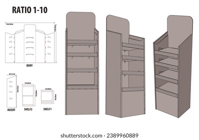 Retail Point of Sale Floor Display Packaging Design template